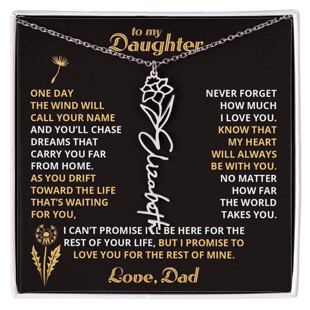 Carry My Love IV - To My Daughter - Flower Name Necklace