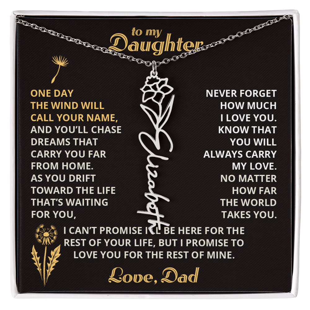 Carry My Love III - To My Daughter - Flower Name Necklace