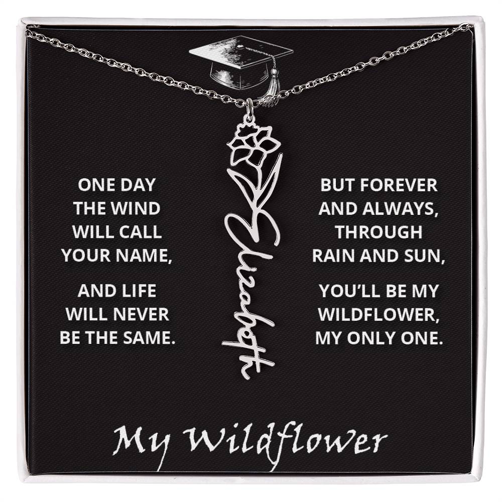 My Wildflower - Flower Name Necklace - Graduation