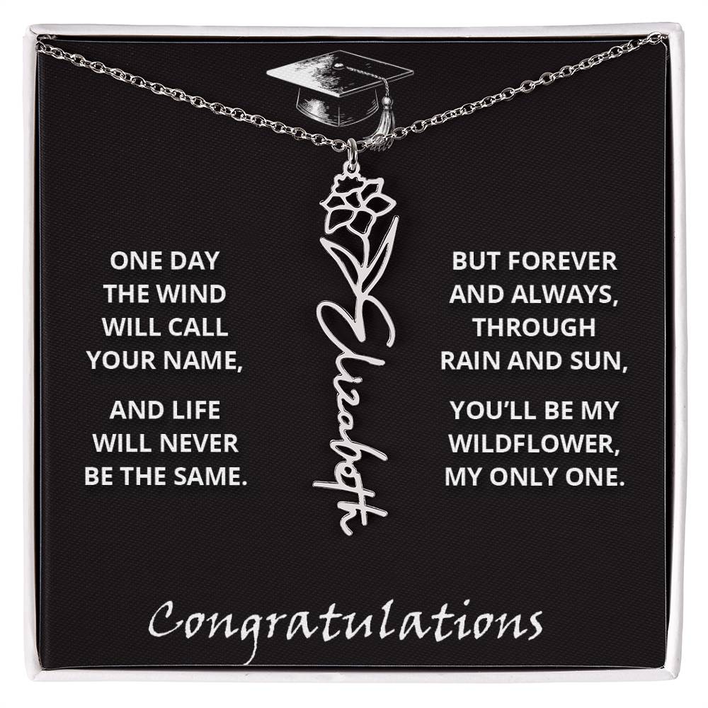 My Wildflower - Flower Name Necklace - Congratulations