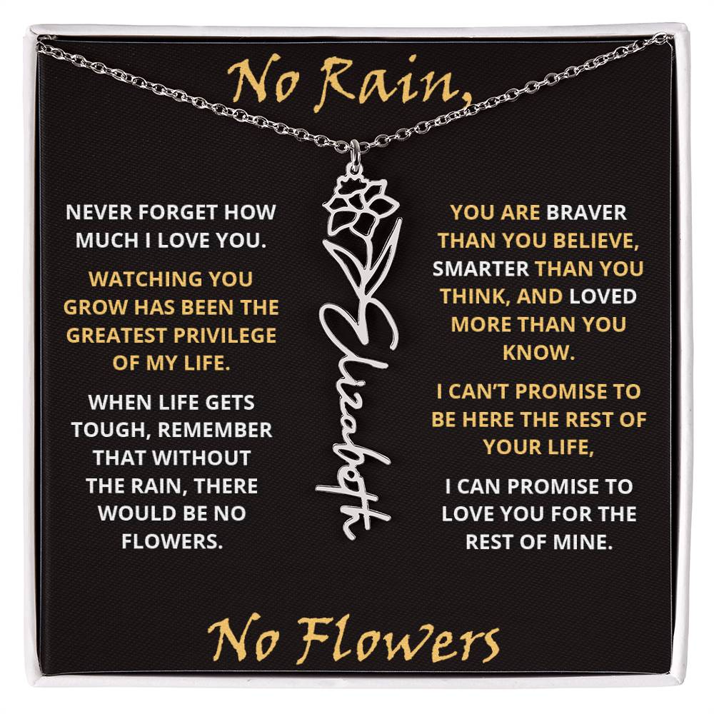No Rain - Flower Name Necklace