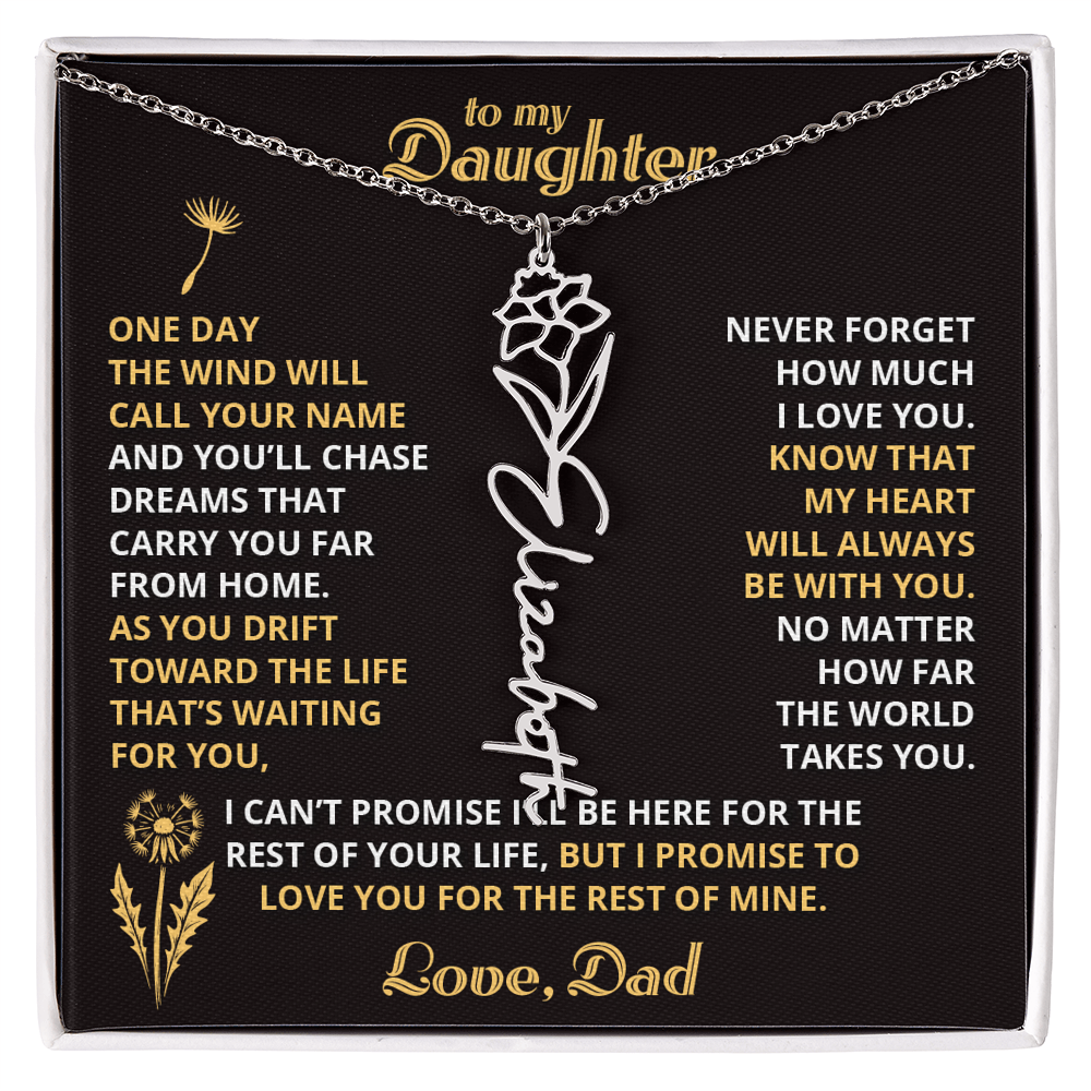 Carry My Love III - To My Daughter - Flower Name Necklace