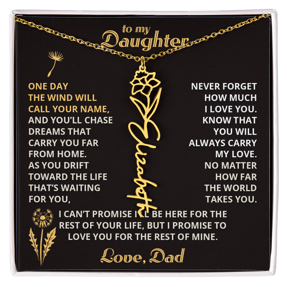 Carry My Love III - To My Daughter - Flower Name Necklace