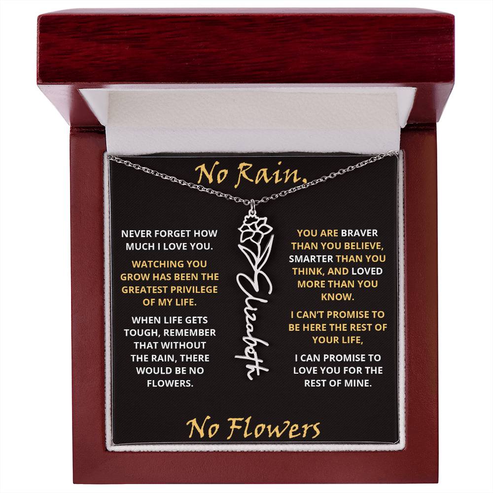 No Rain - Flower Name Necklace