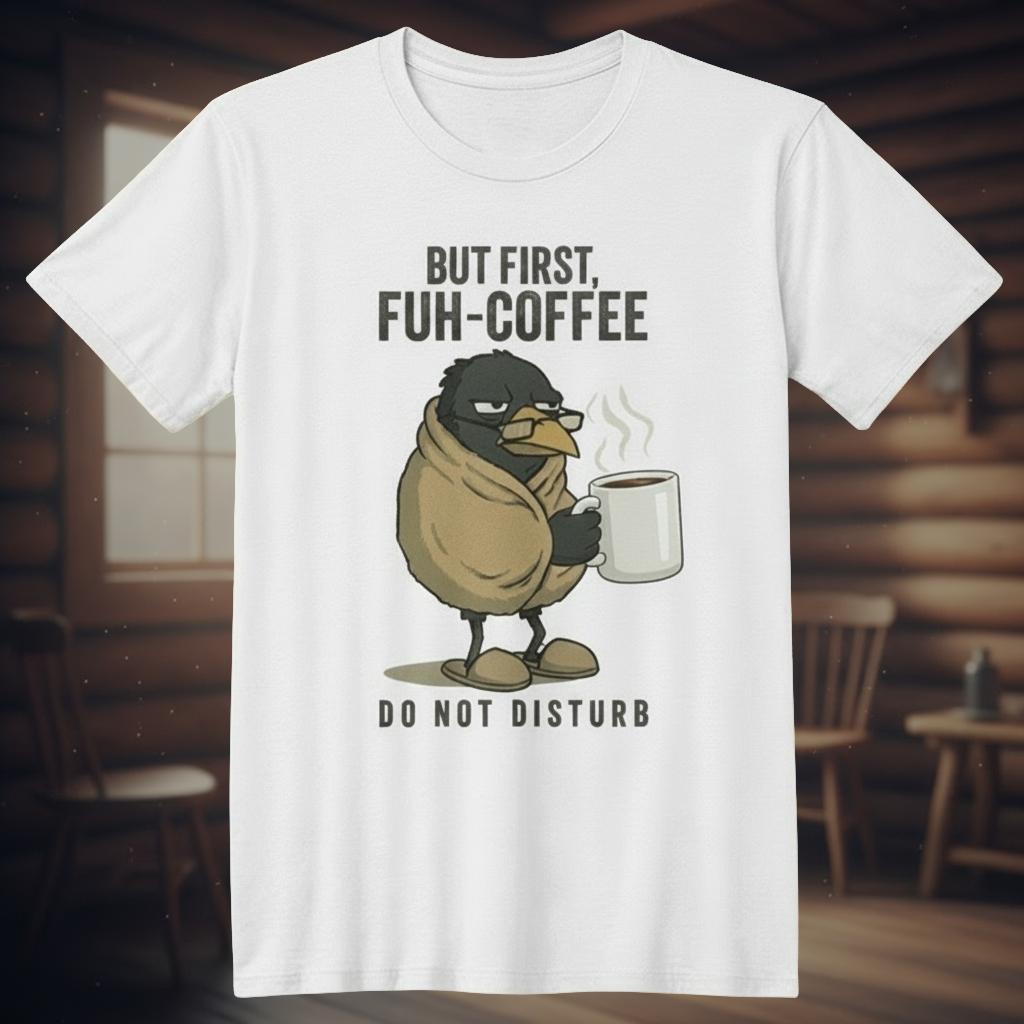 FUH-COFFEE Carl - T-Shirt White - BUT FIRST – Dad's Gift Dispatch