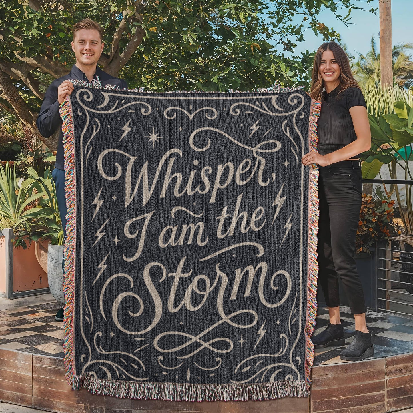 Whisper I Am the Storm Too - Heirloom Woven Blanket