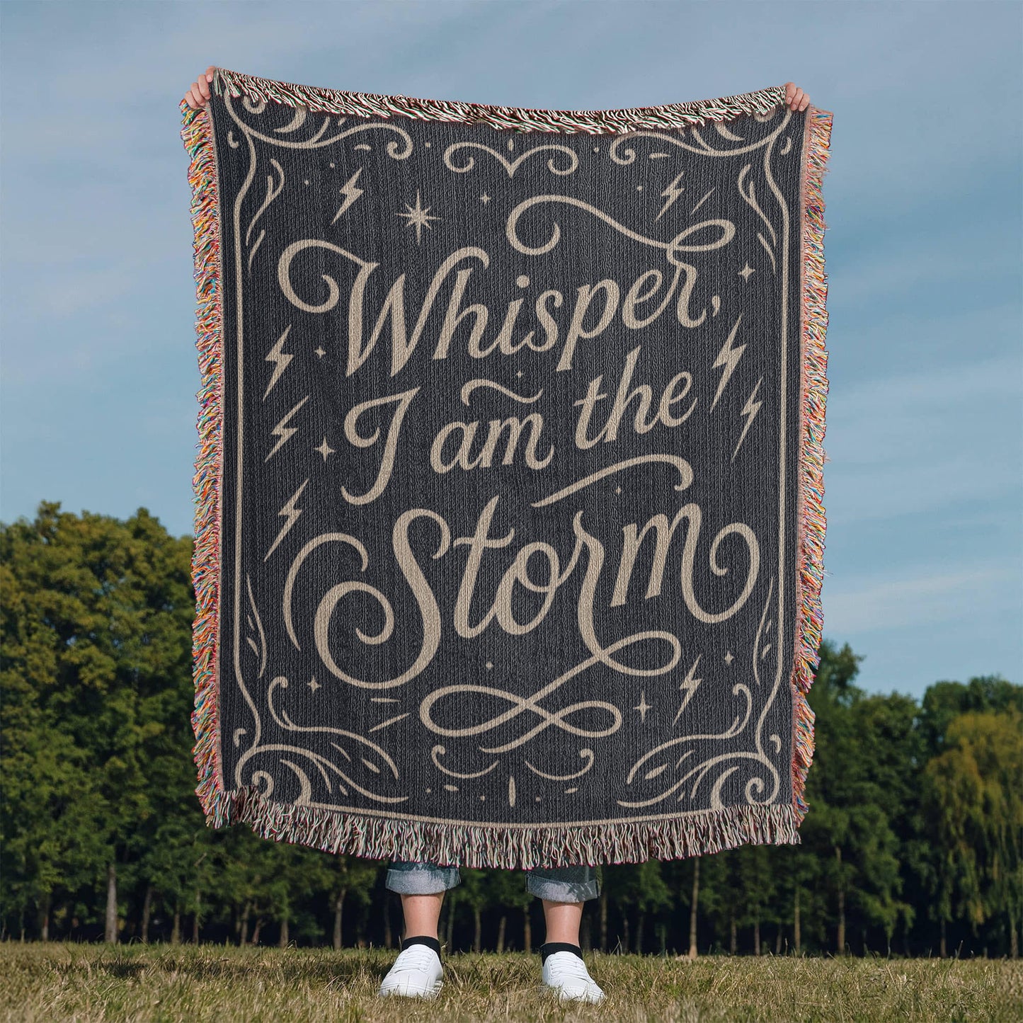Whisper I Am the Storm Too - Heirloom Woven Blanket