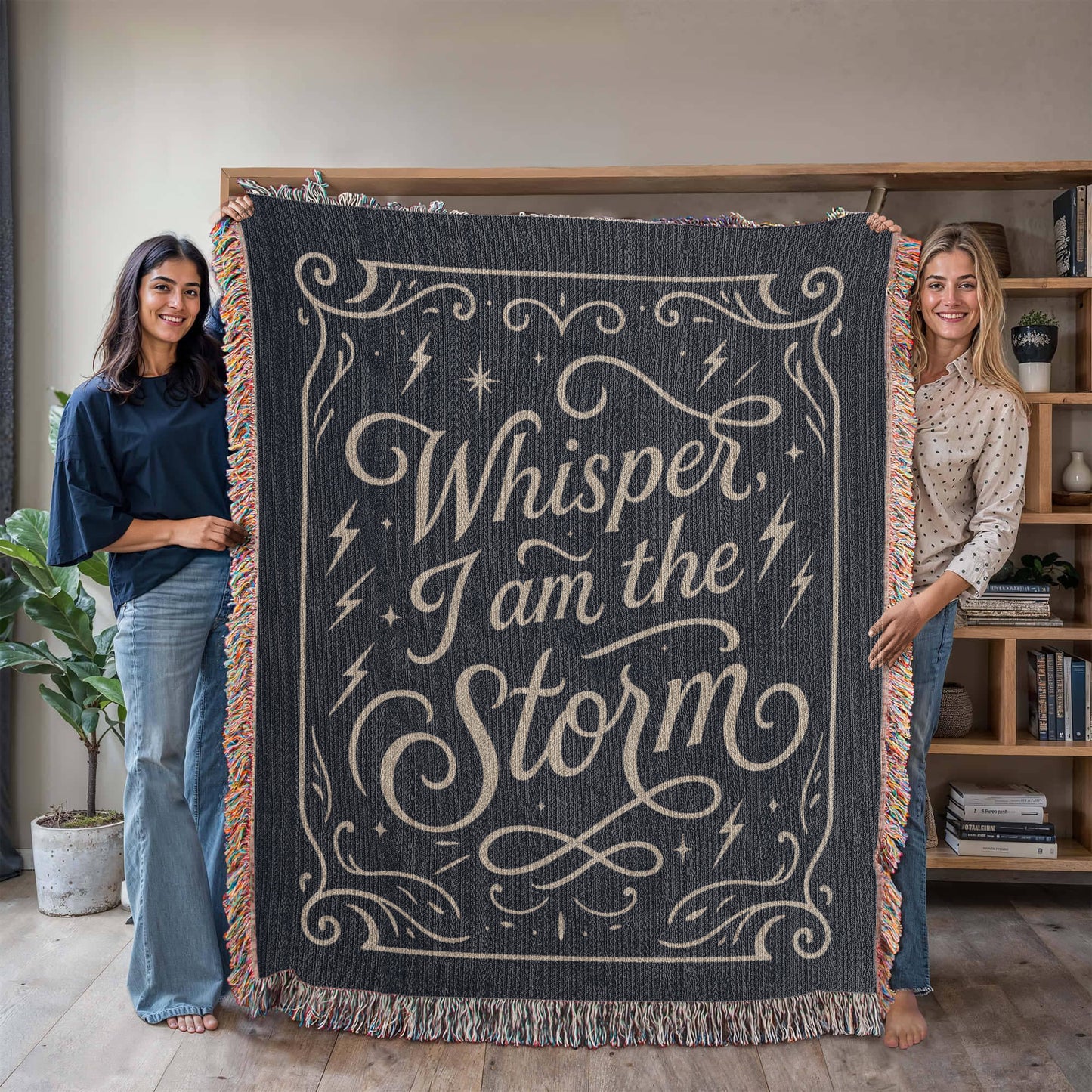 Whisper I Am the Storm Too - Heirloom Woven Blanket