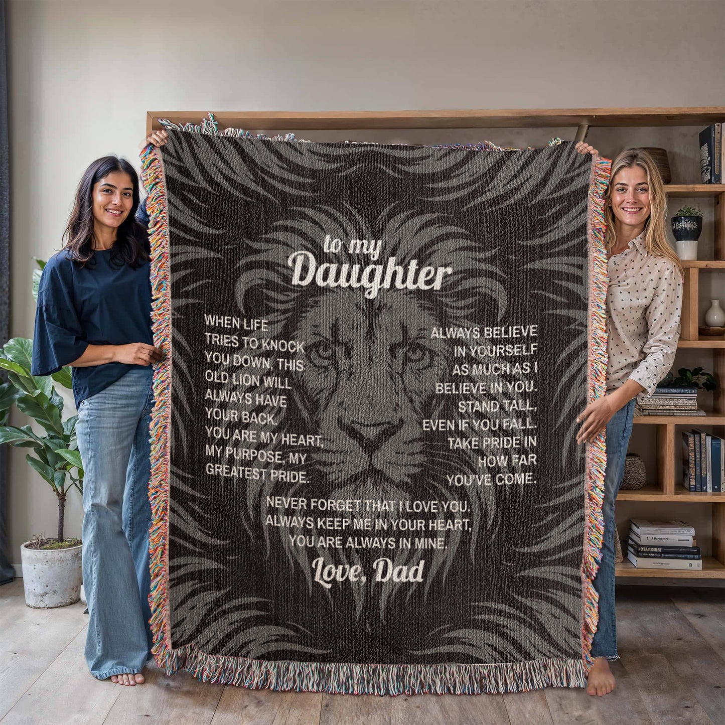 Lion's Stance - To My Daughter - Heirloom Woven Blanket