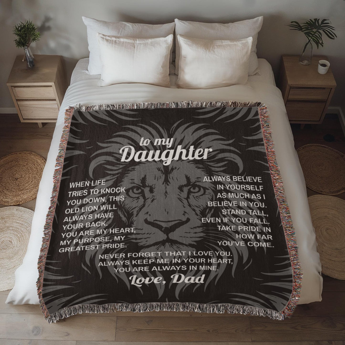 Lion's Stance - To My Daughter - Heirloom Woven Blanket