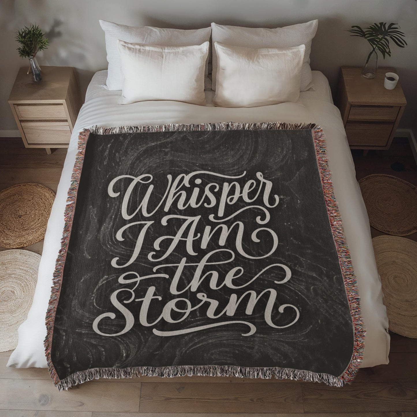 Whisper I Am the Storm - Heirloom Woven Blanket