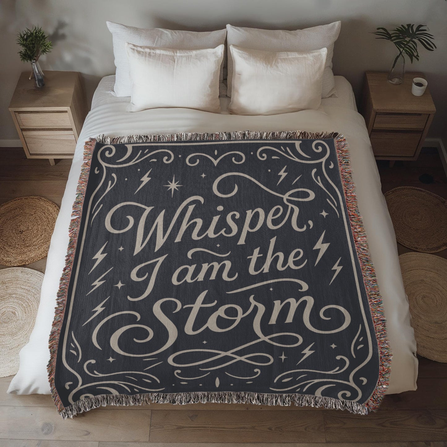Whisper I Am the Storm Too - Heirloom Woven Blanket