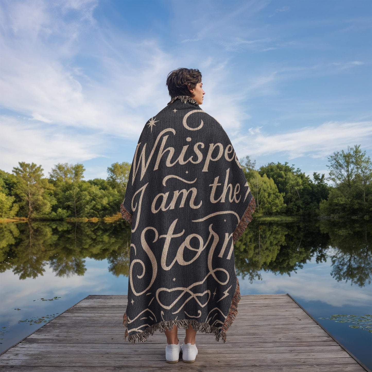 Whisper I Am the Storm Too - Heirloom Woven Blanket