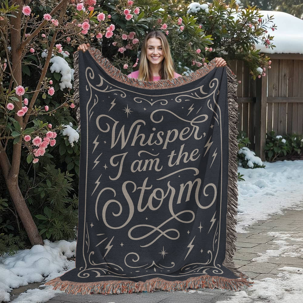 Whisper I Am the Storm Too - Heirloom Woven Blanket