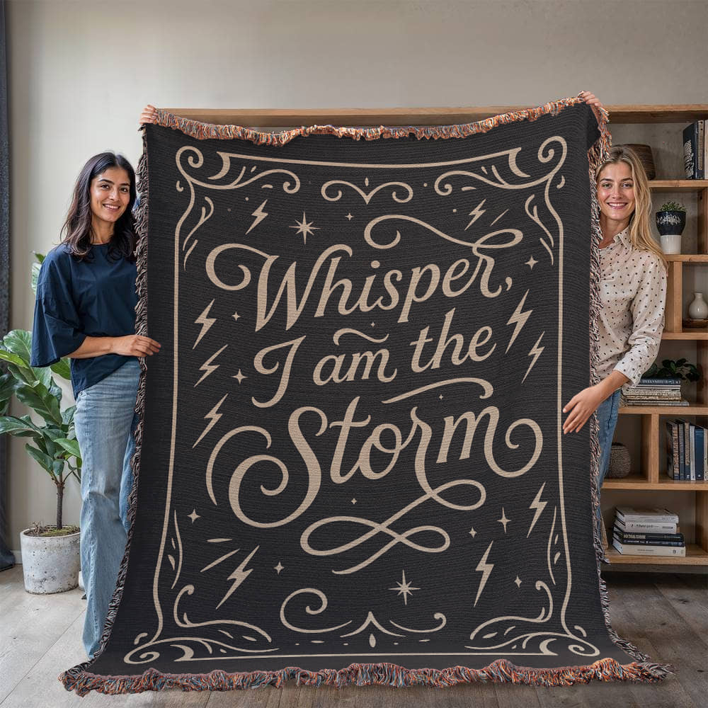 Whisper I Am the Storm Too - Heirloom Woven Blanket