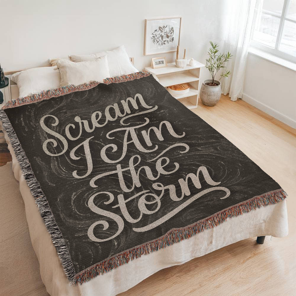 Scream I Am the Storm - Heirloom Woven Blanket