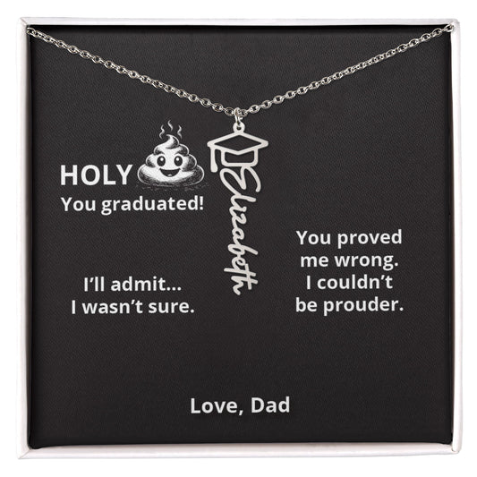 HOLY EMOJI - Name Necklace - Dad to Daughter Graduation