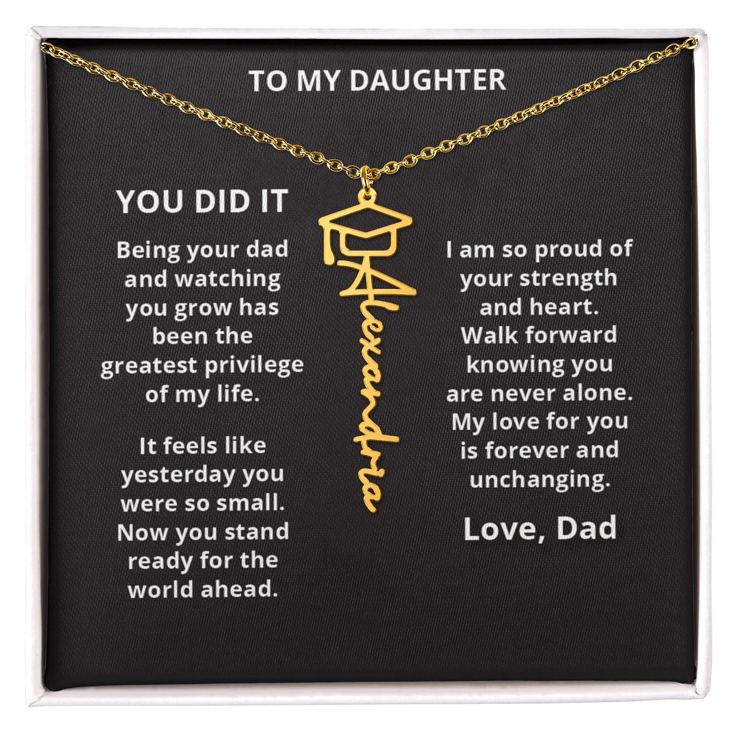 YOU DID IT - Name Necklace - Graduation