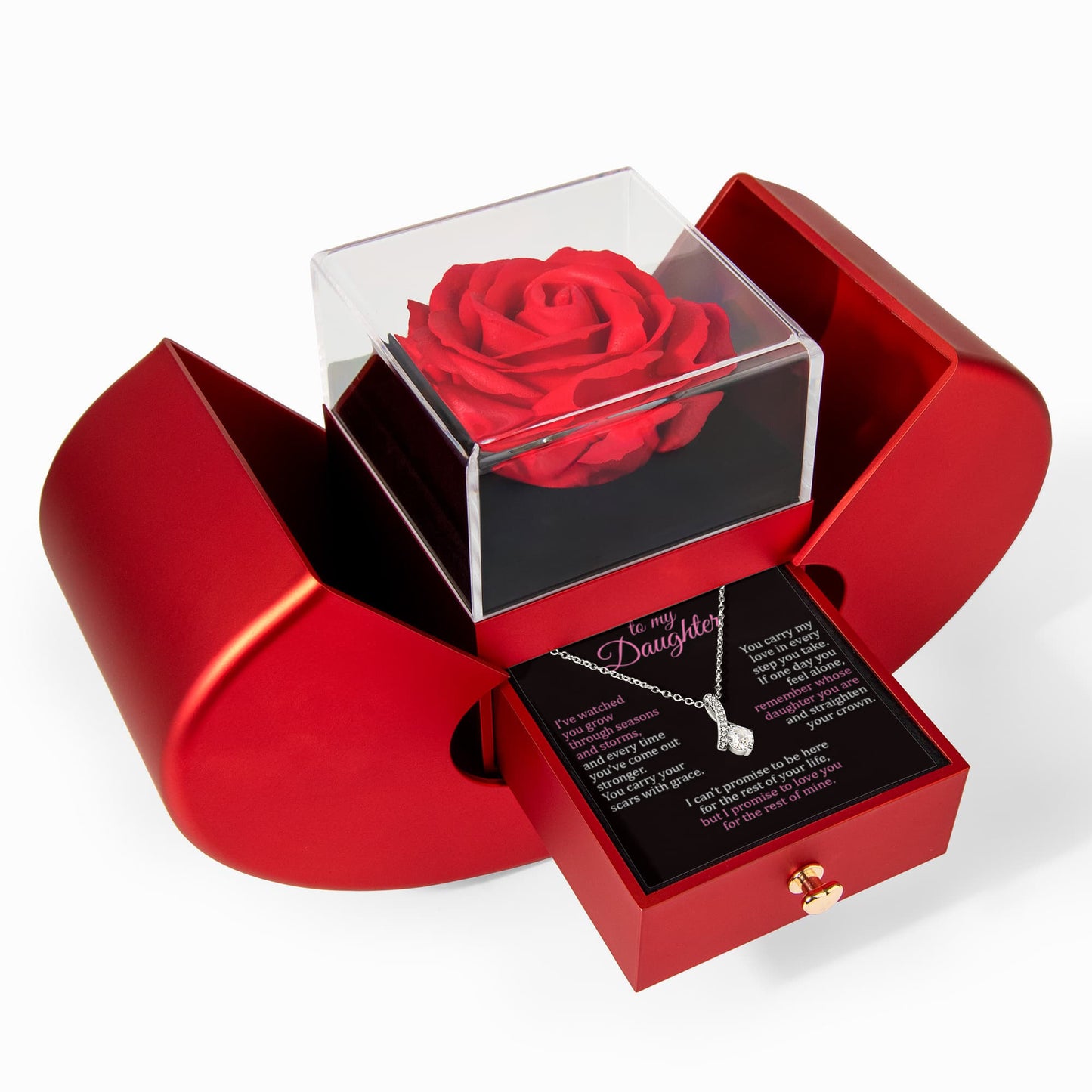 To My Daughter - Heart Rose Box - Seasons & Storms V