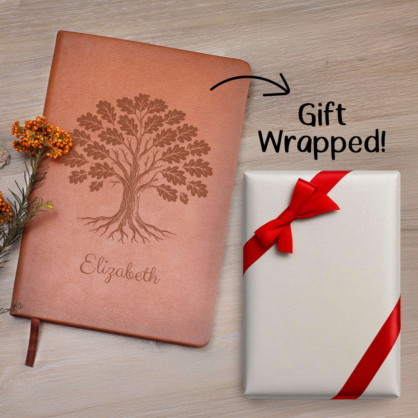 Journal With Gift Wrap - Oak